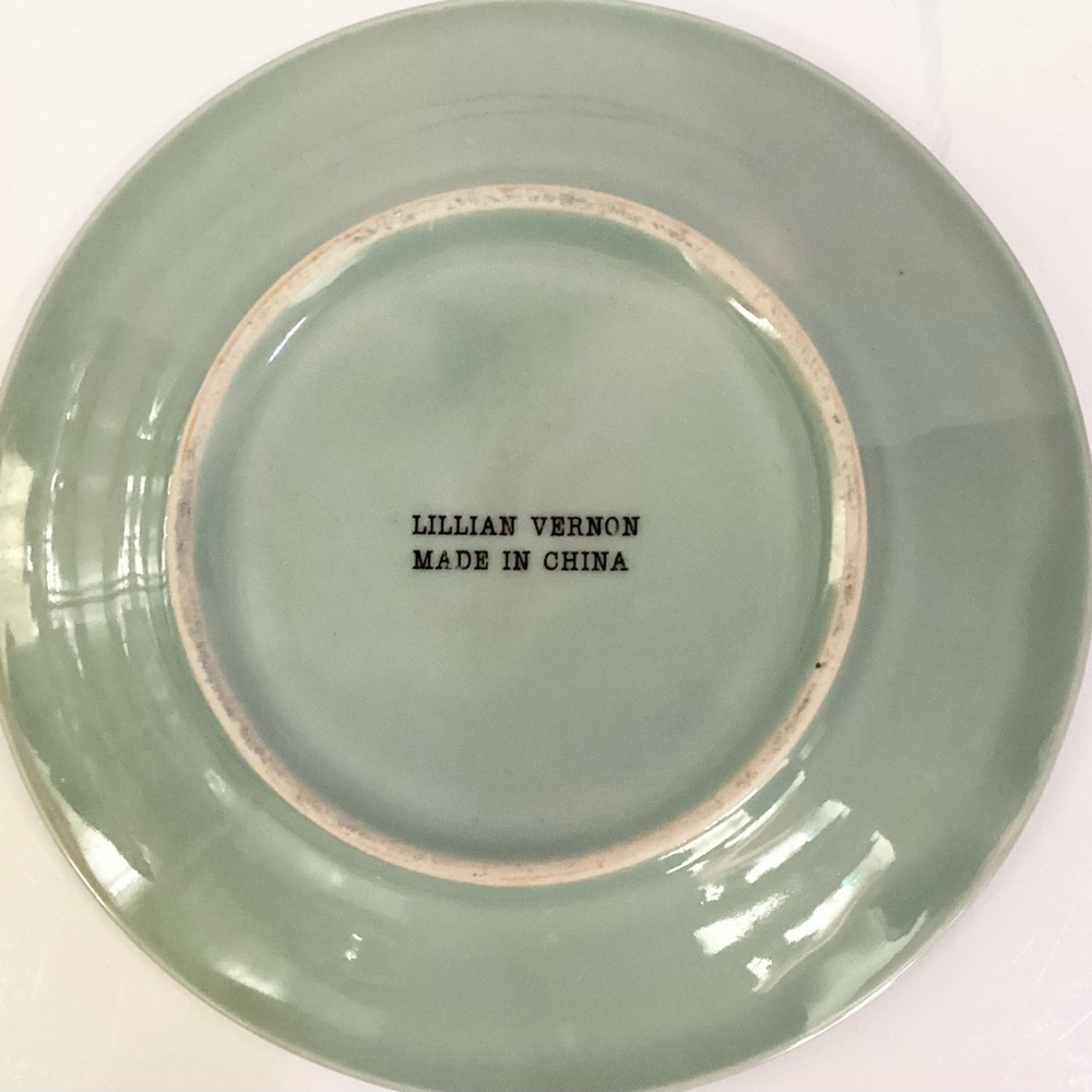 Lillian Vernon Celadon Fish Koi Dessert Salad Plates Light Jade Green Set of 2 - Picture 5 of 6